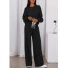 imagePRETTYGARDEN Womens 2 Piece Sets Long Sleeve Sweatshirt Wide Leg Pants Loose Matching Lounge Set Trendy Fall OutfitsBlack