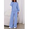 imagePRETTYGARDEN Womens 2 Piece Sets Long Sleeve Sweatshirt Wide Leg Pants Loose Matching Lounge Set Trendy Fall OutfitsBlue