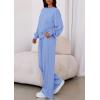 imagePRETTYGARDEN Womens 2 Piece Sets Long Sleeve Sweatshirt Wide Leg Pants Loose Matching Lounge Set Trendy Fall OutfitsBlue