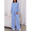 imagePRETTYGARDEN Womens 2 Piece Sets Long Sleeve Sweatshirt Wide Leg Pants Loose Matching Lounge Set Trendy Fall OutfitsBlue