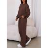 imagePRETTYGARDEN Womens 2 Piece Sets Long Sleeve Sweatshirt Wide Leg Pants Loose Matching Lounge Set Trendy Fall OutfitsBrown
