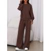 imagePRETTYGARDEN Womens 2 Piece Sets Long Sleeve Sweatshirt Wide Leg Pants Loose Matching Lounge Set Trendy Fall OutfitsBrown
