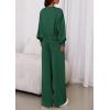 imagePRETTYGARDEN Womens 2 Piece Sets Long Sleeve Sweatshirt Wide Leg Pants Loose Matching Lounge Set Trendy Fall OutfitsDark Green