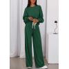 imagePRETTYGARDEN Womens 2 Piece Sets Long Sleeve Sweatshirt Wide Leg Pants Loose Matching Lounge Set Trendy Fall OutfitsDark Green