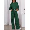 imagePRETTYGARDEN Womens 2 Piece Sets Long Sleeve Sweatshirt Wide Leg Pants Loose Matching Lounge Set Trendy Fall OutfitsDark Green