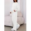 imagePRETTYGARDEN Womens 2 Piece Sets Long Sleeve Sweatshirt Wide Leg Pants Loose Matching Lounge Set Trendy Fall OutfitsWhite