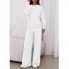 imagePRETTYGARDEN Womens 2 Piece Sets Long Sleeve Sweatshirt Wide Leg Pants Loose Matching Lounge Set Trendy Fall OutfitsWhite