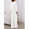 imagePRETTYGARDEN Womens 2 Piece Sets Long Sleeve Sweatshirt Wide Leg Pants Loose Matching Lounge Set Trendy Fall OutfitsWhite