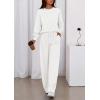 imagePRETTYGARDEN Womens 2 Piece Sets Long Sleeve Sweatshirt Wide Leg Pants Loose Matching Lounge Set Trendy Fall OutfitsWhite