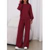 imagePRETTYGARDEN Womens 2 Piece Sets Long Sleeve Sweatshirt Wide Leg Pants Loose Matching Lounge Set Trendy Fall OutfitsWine Red