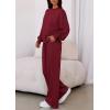 imagePRETTYGARDEN Womens 2 Piece Sets Long Sleeve Sweatshirt Wide Leg Pants Loose Matching Lounge Set Trendy Fall OutfitsWine Red