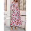 imagePRETTYGARDEN Womens 2025 Fall Boho Maxi Dresses Floral Long Sleeve V Neck Flowy Elegant Wedding Guest Dress Vacation OutfitsFloral Blue Red