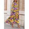 imagePRETTYGARDEN Womens 2025 Fall Boho Maxi Dresses Floral Long Sleeve V Neck Flowy Elegant Wedding Guest Dress Vacation OutfitsFloral Navy Yellow