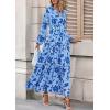 imagePRETTYGARDEN Womens 2025 Fall Boho Maxi Dresses Floral Long Sleeve V Neck Flowy Elegant Wedding Guest Dress Vacation OutfitsSky Blue