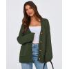 imagePRETTYGARDEN Womens 2025 Fall Cardigan Sweaters Long Sleeve Open Front Button Up V Neck Knit Winter Fashion ClothesArmy Green