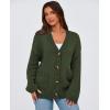 imagePRETTYGARDEN Womens 2025 Fall Cardigan Sweaters Long Sleeve Open Front Button Up V Neck Knit Winter Fashion ClothesArmy Green