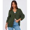 imagePRETTYGARDEN Womens 2025 Fall Cardigan Sweaters Long Sleeve Open Front Button Up V Neck Knit Winter Fashion ClothesArmy Green