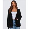 imagePRETTYGARDEN Womens 2025 Fall Cardigan Sweaters Long Sleeve Open Front Button Up V Neck Knit Winter Fashion ClothesBlack