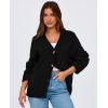 imagePRETTYGARDEN Womens 2025 Fall Cardigan Sweaters Long Sleeve Open Front Button Up V Neck Knit Winter Fashion ClothesBlack