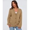 imagePRETTYGARDEN Womens 2025 Fall Cardigan Sweaters Long Sleeve Open Front Button Up V Neck Knit Winter Fashion ClothesKhaki
