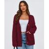 imagePRETTYGARDEN Womens 2025 Fall Cardigan Sweaters Long Sleeve Open Front Button Up V Neck Knit Winter Fashion ClothesWine Red