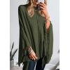 imagePRETTYGARDEN Womens 2025 Fall Winter Poncho Sweaters Trendy Chunky Knit Fringe Shawls Wraps Pullover Tops Holiday OutfitsArmy Green