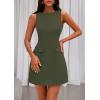 imagePRETTYGARDEN Womens 2025 Formal Sleeveless Summer Dresses Boat Neck Bodycon Elegant A Line Business Work Mini DressArmy Green
