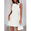 imagePRETTYGARDEN Womens 2025 Formal Sleeveless Summer Dresses Boat Neck Bodycon Elegant A Line Business Work Mini DressWhite