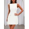 imagePRETTYGARDEN Womens 2025 Formal Sleeveless Summer Dresses Boat Neck Bodycon Elegant A Line Business Work Mini DressWhite