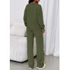 imagePRETTYGARDEN Womens Casual Two Piece Sets Fall 2025 Outfits Quarter Zip Sweatshirts Straight Leg Pants Sweatsuits TracksuitArmy Green