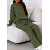 imagePRETTYGARDEN Womens Casual Two Piece Sets Fall 2025 Outfits Quarter Zip Sweatshirts Straight Leg Pants Sweatsuits TracksuitArmy Green