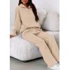 imagePRETTYGARDEN Womens Casual Two Piece Sets Fall 2025 Outfits Quarter Zip Sweatshirts Straight Leg Pants Sweatsuits TracksuitBeige