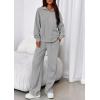 imagePRETTYGARDEN Womens Casual Two Piece Sets Fall 2025 Outfits Quarter Zip Sweatshirts Straight Leg Pants Sweatsuits TracksuitGrey
