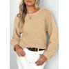 imagePRETTYGARDEN Womens Fall Sweaters 2025 Casual Loose Crewneck Ribbed Long Sleeve Top Knit Pullover SweaterApricot
