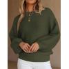 imagePRETTYGARDEN Womens Fall Sweaters 2025 Casual Loose Crewneck Ribbed Long Sleeve Top Knit Pullover SweaterArmy Green