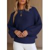 imagePRETTYGARDEN Womens Fall Sweaters 2025 Casual Loose Crewneck Ribbed Long Sleeve Top Knit Pullover SweaterDark Blue
