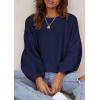 imagePRETTYGARDEN Womens Fall Sweaters 2025 Casual Loose Crewneck Ribbed Long Sleeve Top Knit Pullover SweaterDark Blue