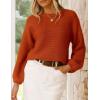 imagePRETTYGARDEN Womens Fall Sweaters 2025 Casual Loose Crewneck Ribbed Long Sleeve Top Knit Pullover SweaterRust Red