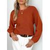 imagePRETTYGARDEN Womens Fall Sweaters 2025 Casual Loose Crewneck Ribbed Long Sleeve Top Knit Pullover SweaterRust Red