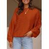 imagePRETTYGARDEN Womens Fall Sweaters 2025 Casual Loose Crewneck Ribbed Long Sleeve Top Knit Pullover SweaterRust Red