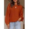imagePRETTYGARDEN Womens Fall Sweaters 2025 Casual Loose Crewneck Ribbed Long Sleeve Top Knit Pullover SweaterRust Red