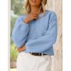 imagePRETTYGARDEN Womens Fall Sweaters 2025 Casual Loose Crewneck Ribbed Long Sleeve Top Knit Pullover SweaterSky Blue