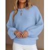 imagePRETTYGARDEN Womens Fall Sweaters 2025 Casual Loose Crewneck Ribbed Long Sleeve Top Knit Pullover SweaterSky Blue