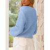 imagePRETTYGARDEN Womens Fall Sweaters 2025 Casual Loose Crewneck Ribbed Long Sleeve Top Knit Pullover SweaterSky Blue