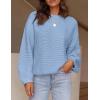 imagePRETTYGARDEN Womens Fall Sweaters 2025 Casual Loose Crewneck Ribbed Long Sleeve Top Knit Pullover SweaterSky Blue