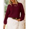 imagePRETTYGARDEN Womens Fall Sweaters 2025 Casual Loose Crewneck Ribbed Long Sleeve Top Knit Pullover SweaterWine Red