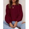 imagePRETTYGARDEN Womens Fall Sweaters 2025 Casual Loose Crewneck Ribbed Long Sleeve Top Knit Pullover SweaterWine Red