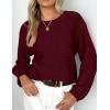 imagePRETTYGARDEN Womens Fall Sweaters 2025 Casual Loose Crewneck Ribbed Long Sleeve Top Knit Pullover SweaterWine Red