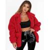 imagePRETTYGARDEN Womens Fashion Winter Coats Sherpa Fleece Faux Fur Shearling Oversized Trendy Jackets Warm Outerwear ClothingRed