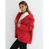 imagePRETTYGARDEN Womens Fashion Winter Coats Sherpa Fleece Faux Fur Shearling Oversized Trendy Jackets Warm Outerwear ClothingRed